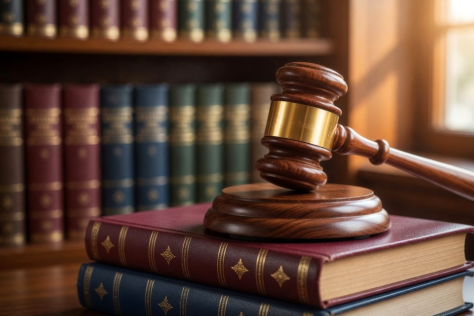Gavel and law books
