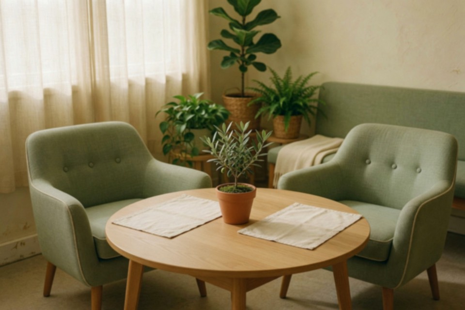 Round table and chairs in a meeting room